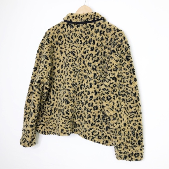 Madewell faux Sherling fleece leopard print teddy jacket - Picture 8 of 11